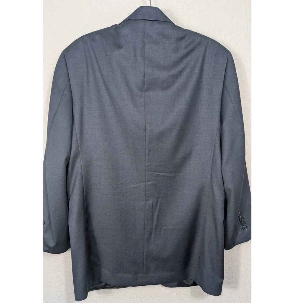 Andrew Fezza Navy Glen Check‎ Plaid Super 100s Wool Blazer Suit Jacket 39R